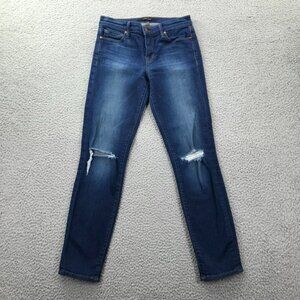 J BRAND Womens‎ Size 25 Distressed Alta Dark Denim Mid Rise Capri Skinny Jeans
